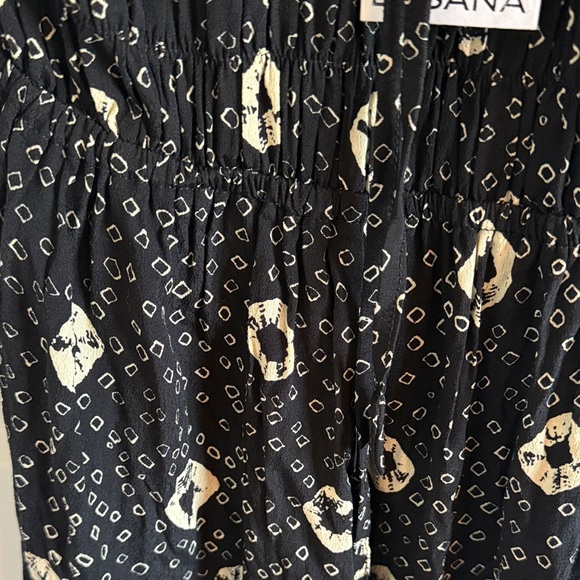 NWT Anthropologie Lusana Geometric Smocked Romper Size 6 Ties at the ankles - Picture 5 of 7